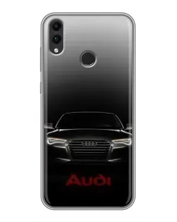 Чехол для Huawei Honor 8C с картинкой «Audi — градиентный контур»