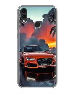 Чехол для Huawei Honor 8C с картинкой «Audi — закат»