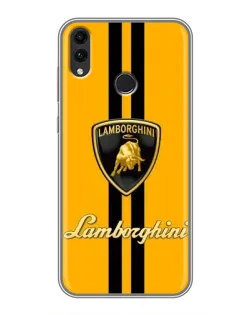 Чохол для Huawei Honor 8C з картинкою «Lamborghini Stripe жовтий»