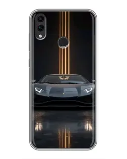 Чохол для Huawei Honor 8C з картинкою «Lamborghini золоті лінії»