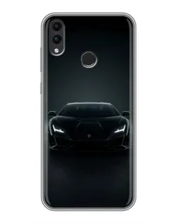 Чохол для Huawei Honor 8C з картинкою «Чорний Lamborghini Aventador»