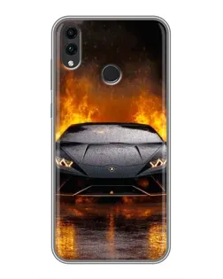 Чохол для Huawei Honor 8C з картинкою «Lamborghini у вогні»