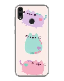 Чехол для Huawei Honor 8C с картинкой «Pusheen трио» Чехол для Huawei Honor 8C с картинкой «Pusheen трио»