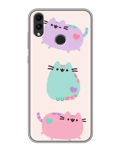 Чехол для Huawei Honor 8C с картинкой «Pusheen трио»