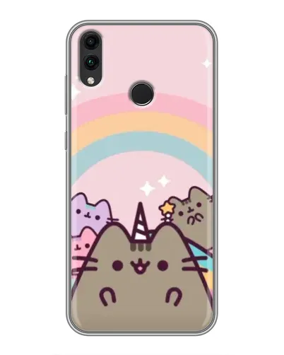 Чехол для Huawei Honor 8C с картинкой «Единорог Pusheen»