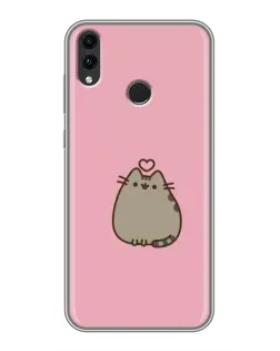 Чехол для Huawei Honor 8C с картинкой «Pusheen сердце»