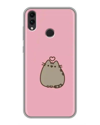 Чехол для Huawei Honor 8C с картинкой «Pusheen сердце»