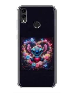 Чохол для Huawei Honor 8C з картинкою «Stitch у квітах»