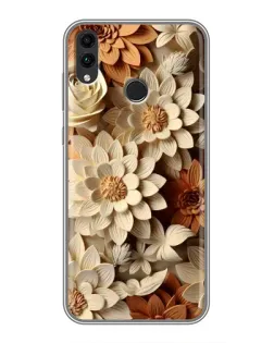 Чохол для Huawei Honor 8C з картинкою «Бежевий флористичний декор»
