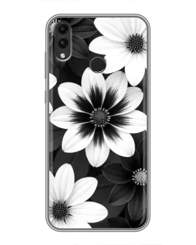 Чохол для Huawei Honor 8C з картинкою «Монохромні айстри» Чохол для Huawei Honor 8C з картинкою «Монохромні айстри»