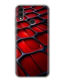 Чехол для Huawei Honor 8C с картинкой «Красная глянцевая сетка» Чехол для Huawei Honor 8C с картинкой «Красная глянцевая сетка»