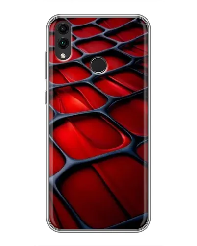 Чехол для Huawei Honor 8C с картинкой «Красная глянцевая сетка»