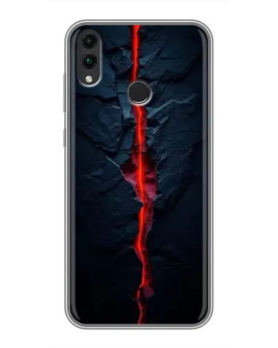 Чехол для Huawei Honor 8C с картинкой «Kрасная лавовая трещина»