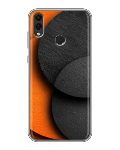 Чехол для Huawei Honor 8C с картинкой «Геометрия оранжевых кругов»