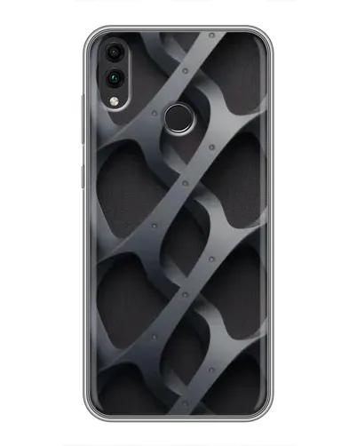 Чехол для Huawei Honor 8C с картинкой «Объемное серое плетение»
