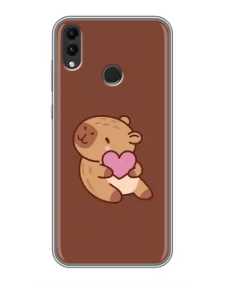 Чохол для Huawei Honor 8C з картинкою «Капібара з серцем»