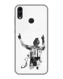 Чехол для Huawei Honor 8C с картинкой «Черно-белый силуэт Месси» Чехол для Huawei Honor 8C с картинкой «Черно-белый силуэт Месси»