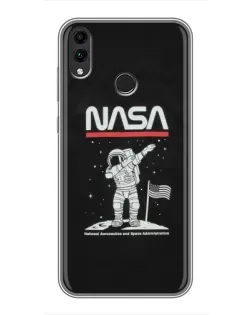 Чохол для Huawei Honor 8X Max з картинкою «NASA — крокуємо по Місяцю»