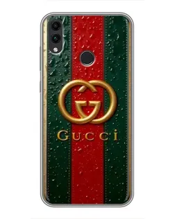 Чохол для Huawei Honor 8X Max з картинкою «Gucci — фірмова смуга та золото»