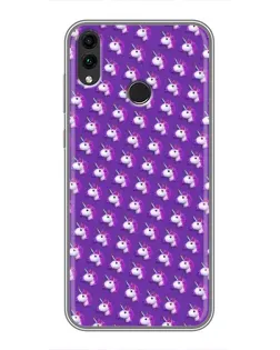 Чехол для Huawei Honor 8X Max с картинкой «Единороги на фиолетовом»