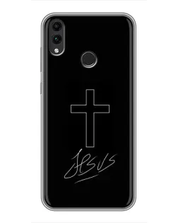 Чехол для Huawei Honor 8X Max с картинкой «Графический крест Jesus» Чехол для Huawei Honor 8X Max с картинкой «Графический крест Jesus»