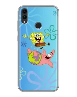 Чехол для Huawei Honor 8X Max с картинкой «Спанч Боб и Патрик»