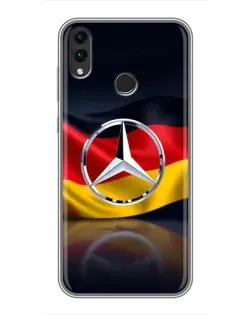 Чехол для Huawei Honor 8X Max с картинкой «Mercedes — флаг Германии»