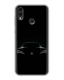 Чехол для Huawei Honor 8X Max с картинкой «Mercedes — силуэт авто»