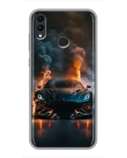 Чехол для Huawei Honor 8X Max с картинкой «Lamborghini дымная эстетика»