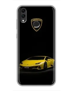 Чехол для Huawei Honor 8X Max с картинкой «Lamborghini желтый акцент»
