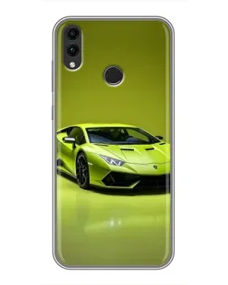 Чехол для Huawei Honor 8X Max с картинкой «Салатовый Lamborghini Huracan»