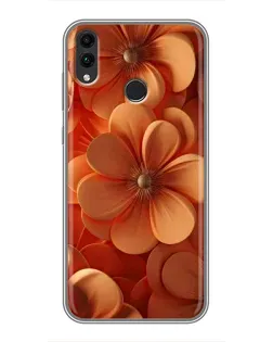 Чохол для Huawei Honor 8X Max з картинкою «Помаранчева макро квітка»