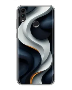 Чехол для Huawei Honor 8X Max с картинкой «Объемные черно-белые ленты» Чехол для Huawei Honor 8X Max с картинкой «Объемные черно-белые ленты»