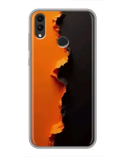 Чехол для Huawei Honor 8X Max с картинкой «Оранжевый разлом»
