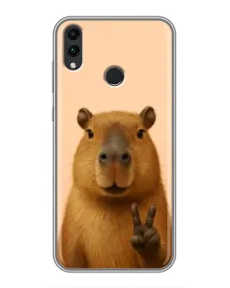 Чехол для Huawei Honor 8X Max с картинкой «Капибара виктория»