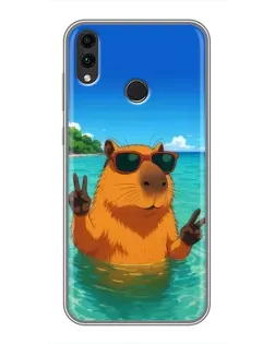 Чехол для Huawei Honor 8X Max с картинкой «Морская капибара»