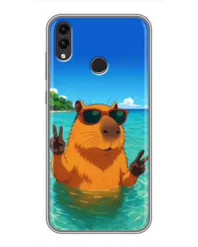 Чехол для Huawei Honor 8X Max с картинкой «Морская капибара»