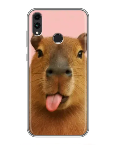 Чехол для Huawei Honor 8X Max с картинкой «Капибара с языком»