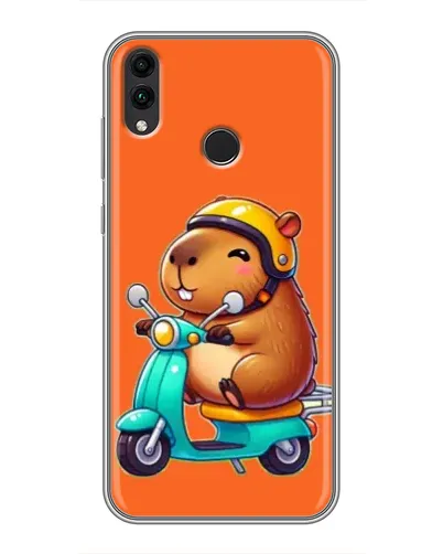 Чехол для Huawei Honor 8X Max с картинкой «Капибара на скутере»