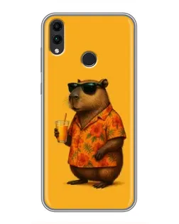 Чехол для Huawei Honor 8X Max с картинкой «Капибара на отдыхе»