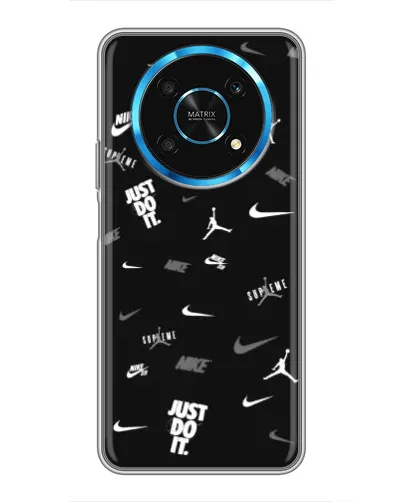 Чехол для Huawei Honor Magic 5 Lite 5G с картинкой «Nike Black Pattern» Чехол для Huawei Honor Magic 5 Lite 5G с картинкой «Nike Black Pattern»