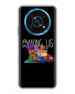 Чехол для Huawei Honor Magic 5 Lite 5G с картинкой «Логотип Among Us»