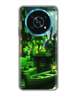 Чехол для Huawei Honor Magic 5 Lite 5G с картинкой «Minecraft лесной пейзаж»