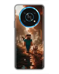 Чехол для Huawei Honor Magic 5 Lite 5G с картинкой «Стив в лесу»