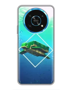 Чехол для Huawei Honor Magic 5 Lite 5G с картинкой «Черепаха Minecraft»