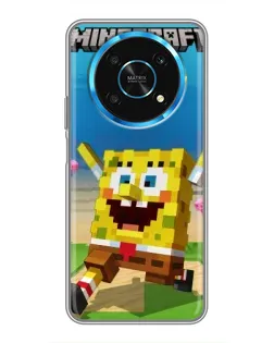 Чехол для Huawei Honor Magic 5 Lite 5G с картинкой «Губка Боб Minecraft»