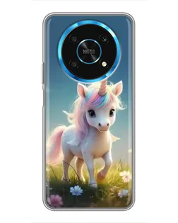 Чехол для Huawei Honor Magic 5 Lite 5G с картинкой «Единорог на поляне»