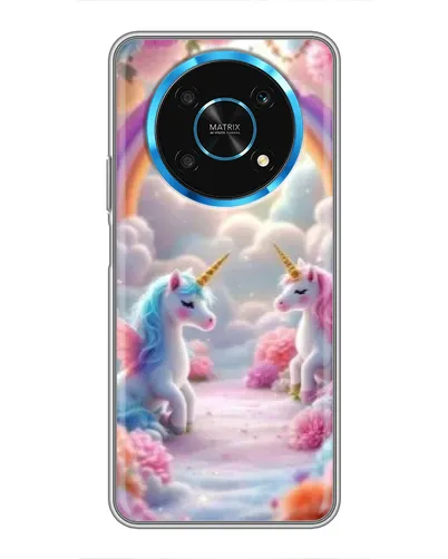 Чехол для Huawei Honor Magic 5 Lite 5G с картинкой «Радуга и единороги»