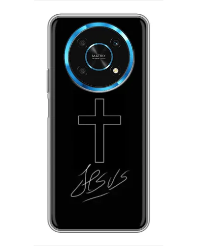 Чехол для Huawei Honor Magic 5 Lite 5G с картинкой «Графический крест Jesus» Чехол для Huawei Honor Magic 5 Lite 5G с картинкой «Графический крест Jesus»