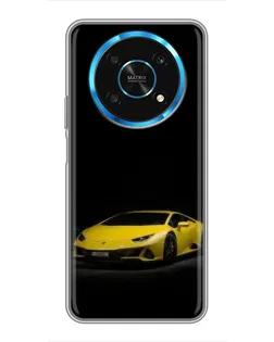 Чехол для Huawei Honor Magic 5 Lite 5G с картинкой «Lamborghini желтый акцент»